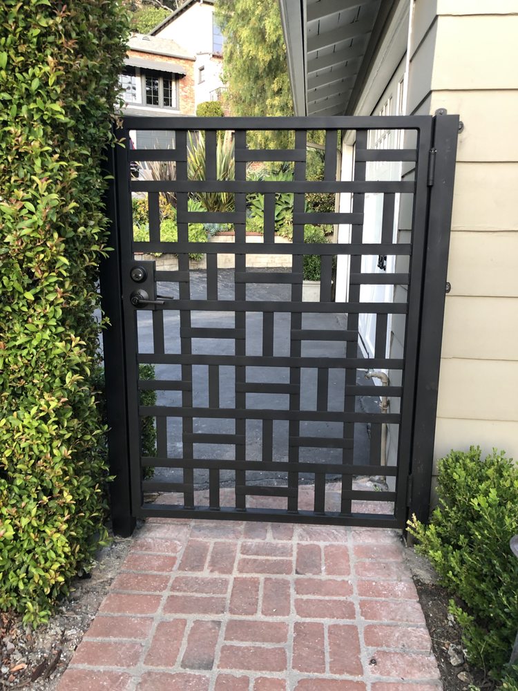Los Angeles Unique Front Entrance Gate and Side Gate 02 - by Isaac's Ironworks 818-982-1955